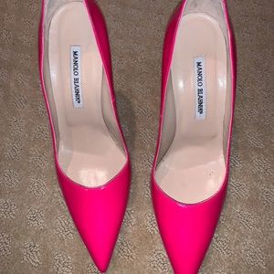 Manolo Blahnik Neon Pink Heels size 9